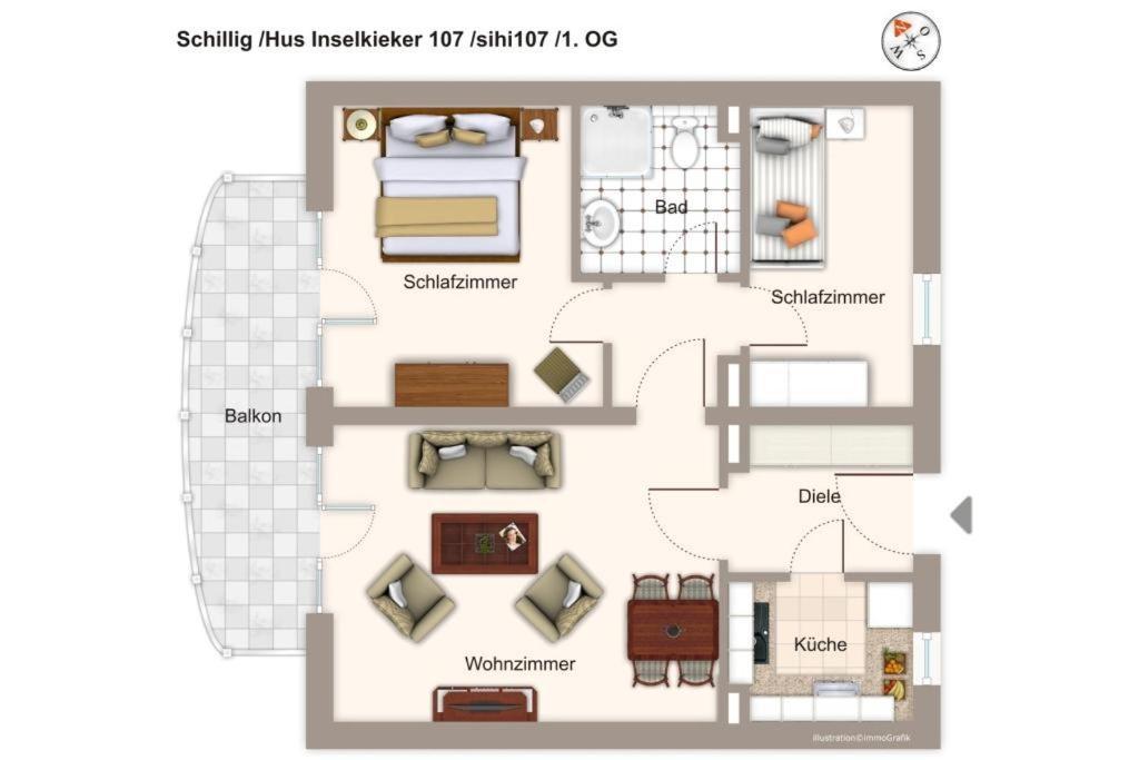 Appartamento Hus Inselkieker Hus Inselkieker 107 Schillig Esterno foto